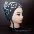 Custom Pattern New Asian Style Knitted Beanie Hat with Earflap (1-2272/73/74/76)